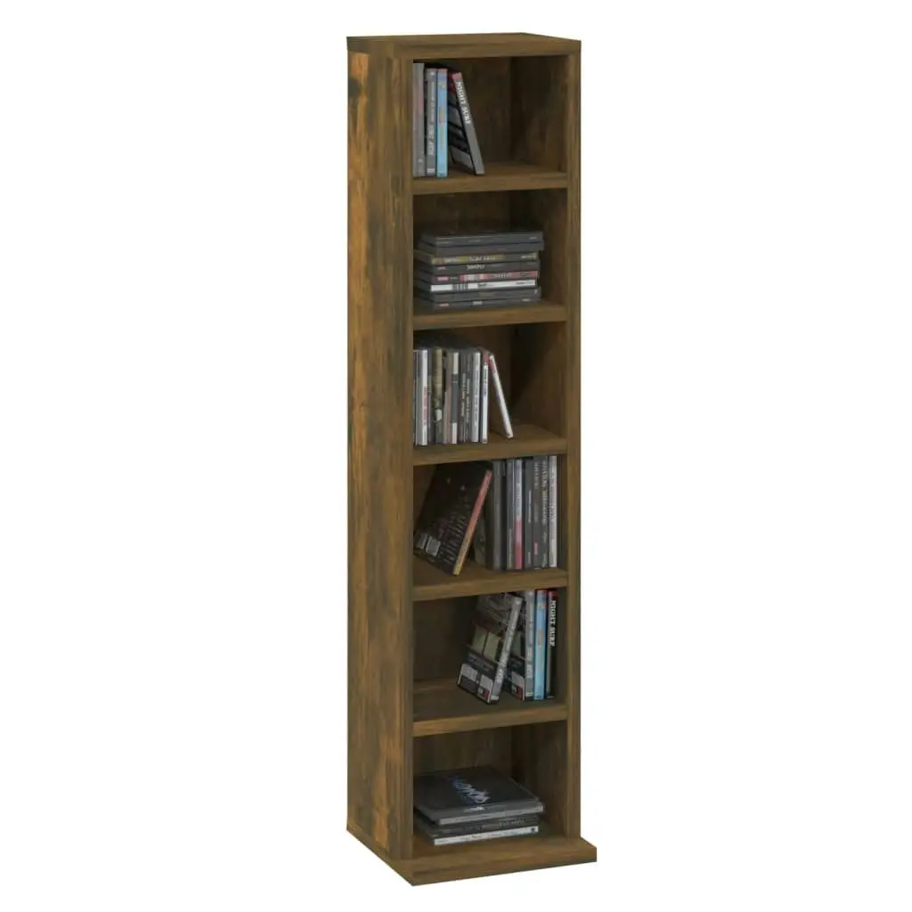 CD Cabinet Smoked Oak 21x20x88 cm Engineered Wood 815072