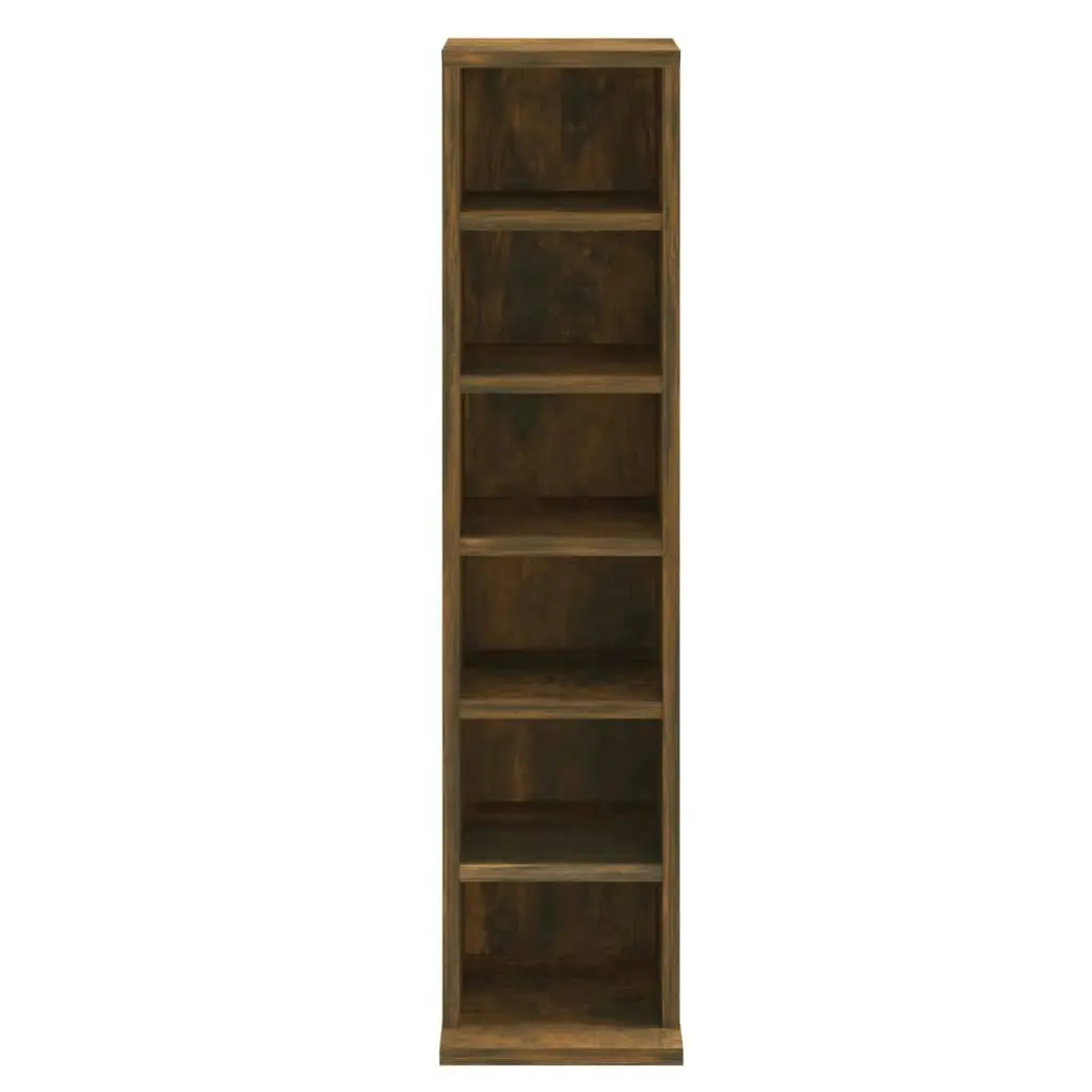 CD Cabinet Smoked Oak 21x20x88 cm Engineered Wood 815072