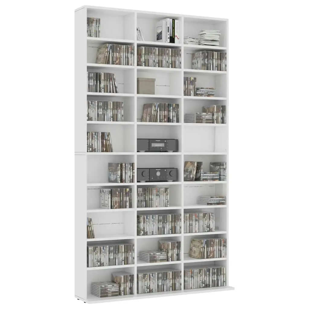 CD Cabinet White 102x16x177.5 cm Engineered Wood 801778