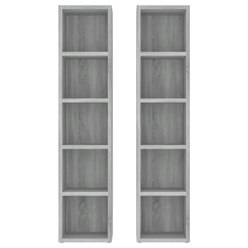 CD Cabinets 2 pcs Grey Sonoma 21x16x93.5 cm Engineered Wood 815319