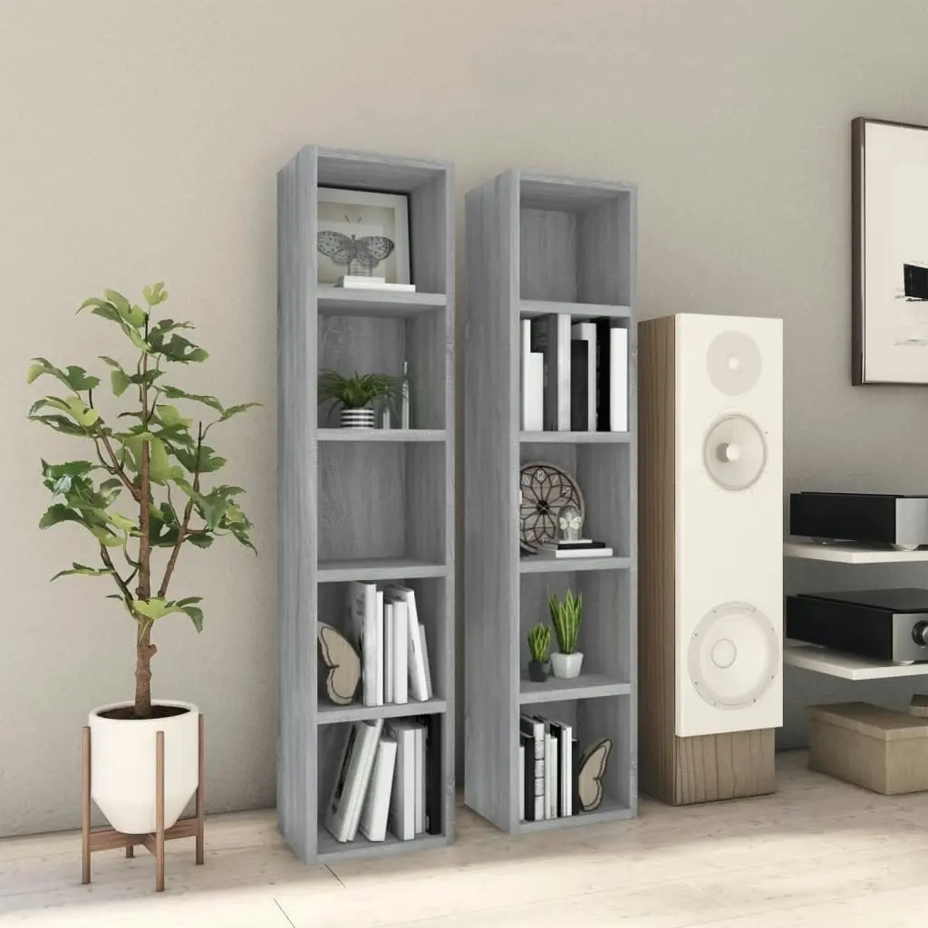 CD Cabinets 2 pcs Grey Sonoma 21x16x93.5 cm Engineered Wood 815319