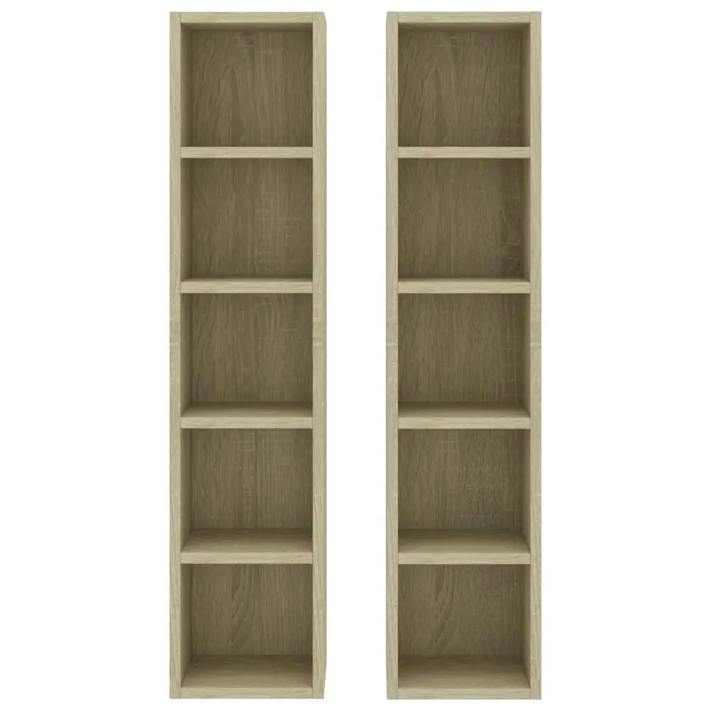 CD Cabinets 2 pcs Sonoma Oak 21x16x93.5 cm Engineered Wood 802699