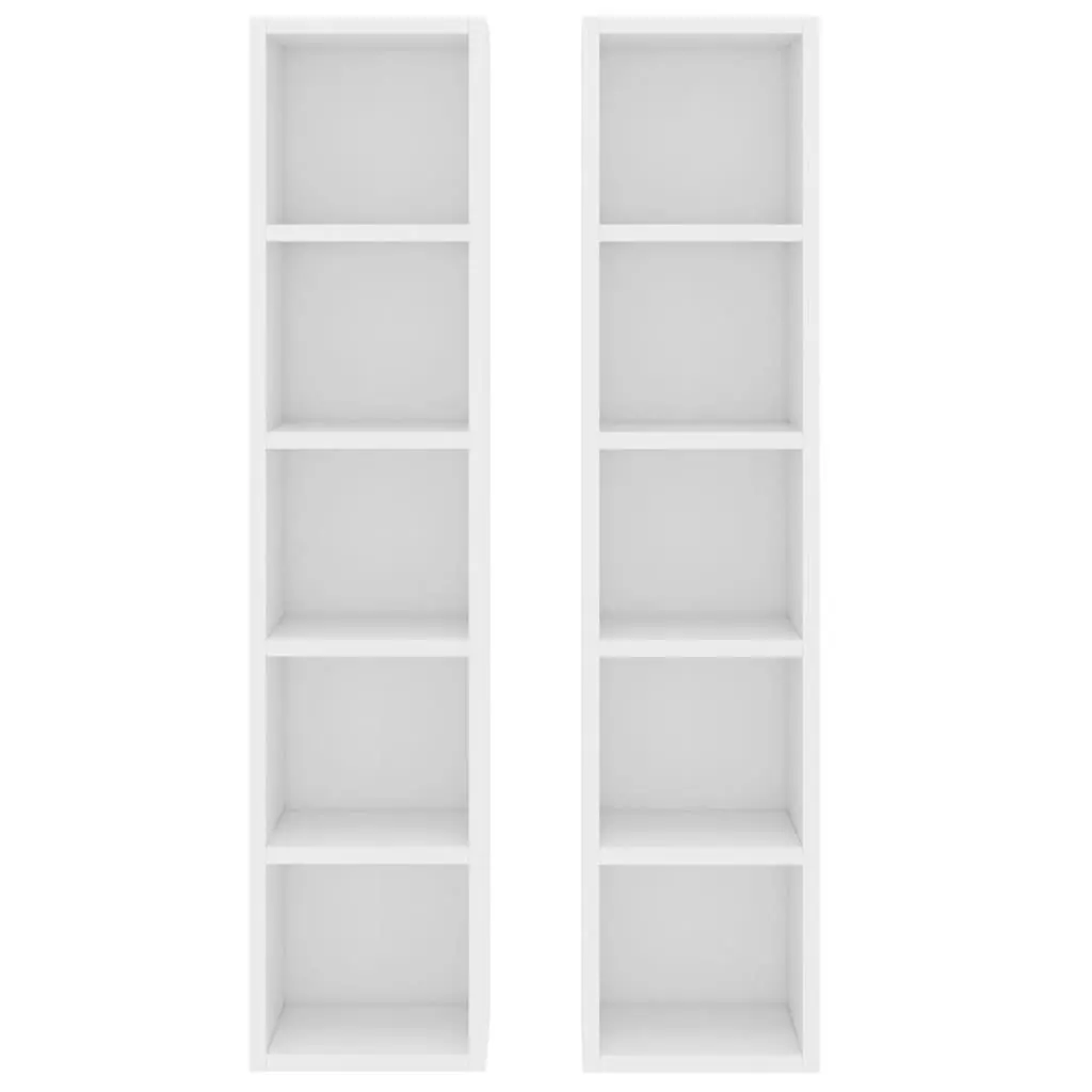 CD Cabinets 2 pcs White 21x16x93.5 cm Engineered Wood 802696