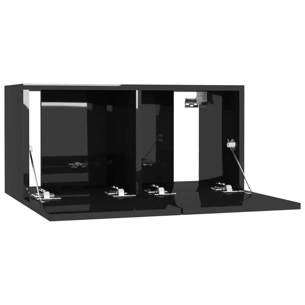 Hanging TV Cabinet High Gloss Black 60x30x30 cm 804529