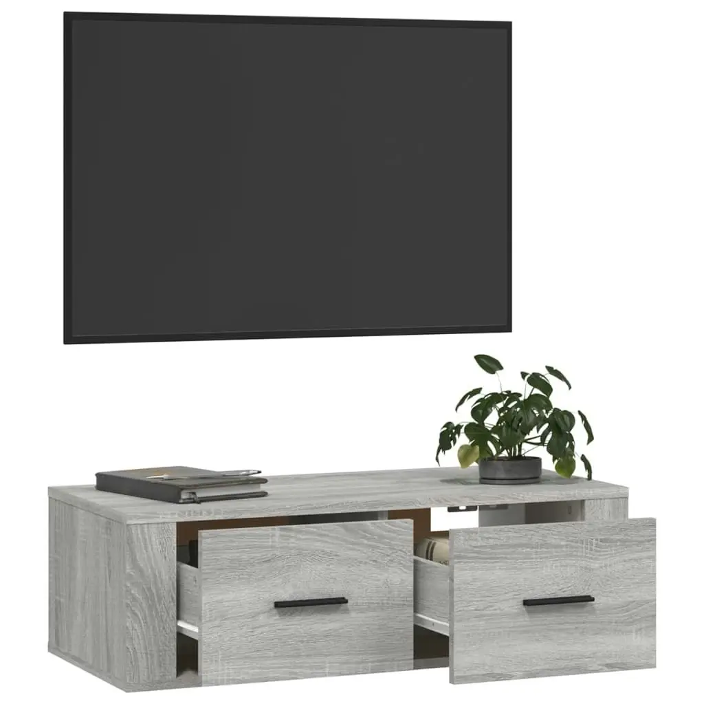 Hanging TV Cabinet Grey Sonoma 80x36x25 cm Engineered Wood 816838