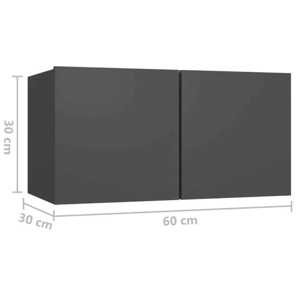 Hanging TV Cabinet Grey 60x30x30 cm 804514