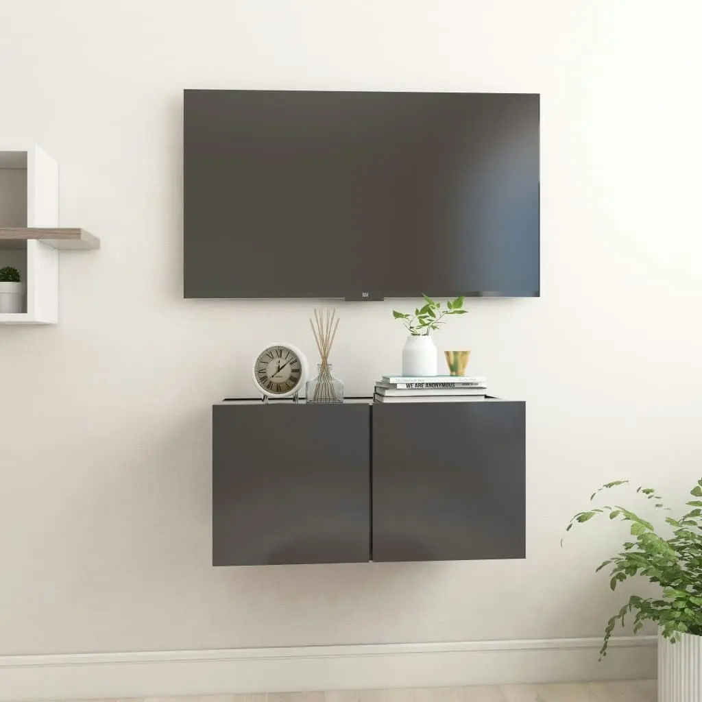 Hanging TV Cabinet Grey 60x30x30 cm 804514