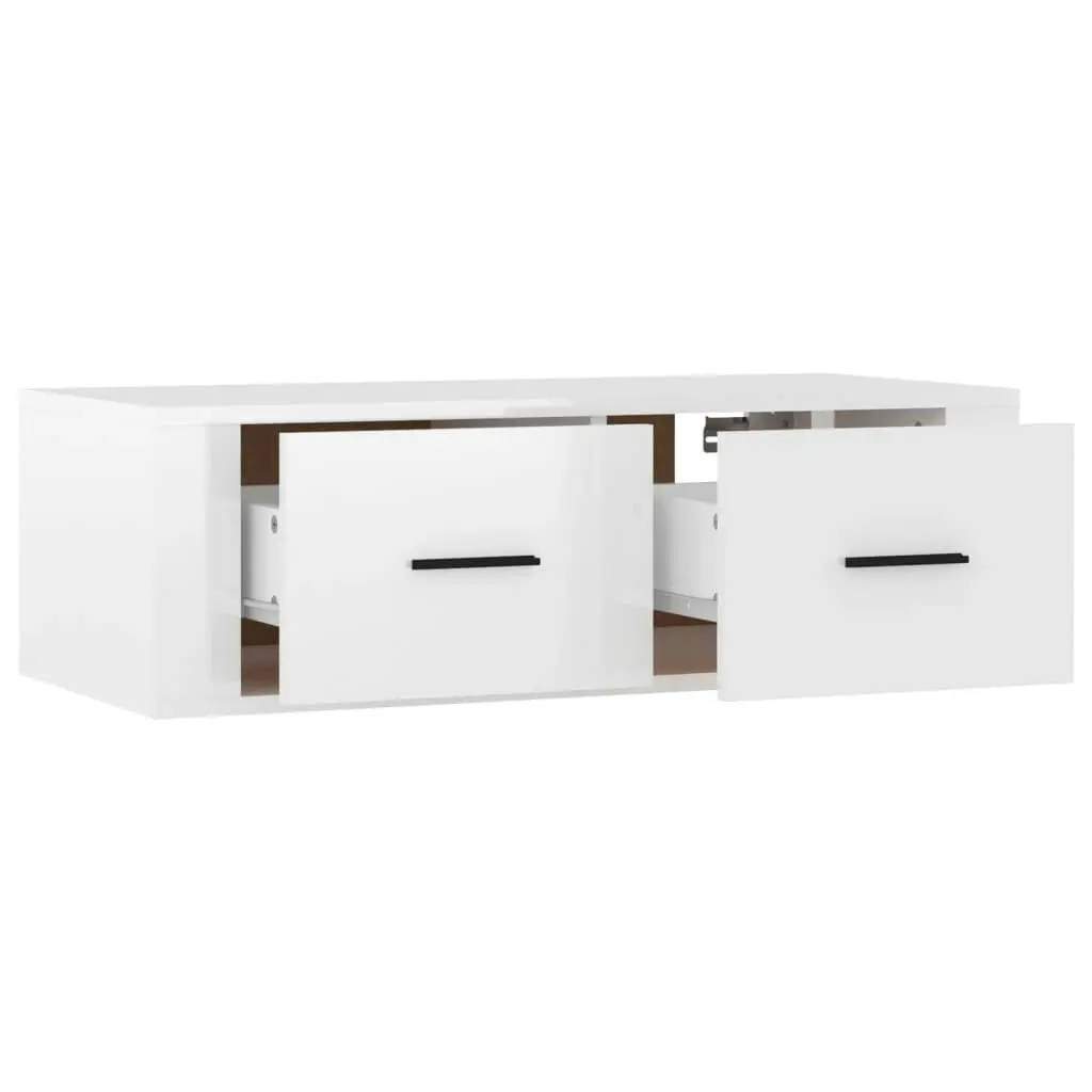 Hanging TV Cabinet High Gloss White 80x36x25 cm Engineered Wood 816834