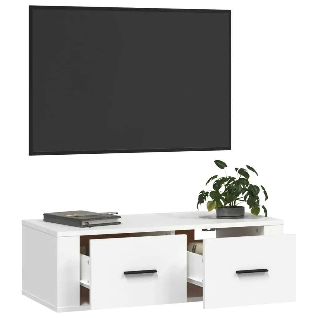 Hanging TV Cabinet White 80x36x25 cm Engineered Wood 816832