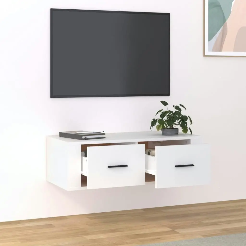 Hanging TV Cabinet White 80x36x25 cm Engineered Wood 816832