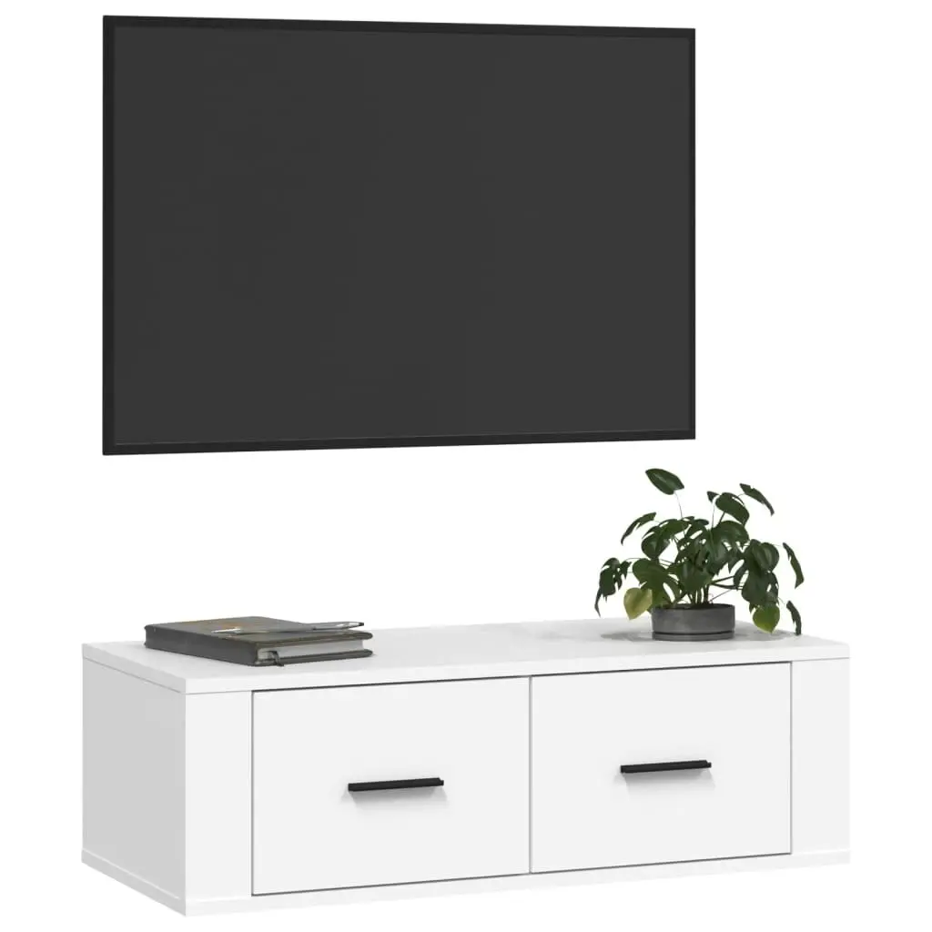 Hanging TV Cabinet White 80x36x25 cm Engineered Wood 816832