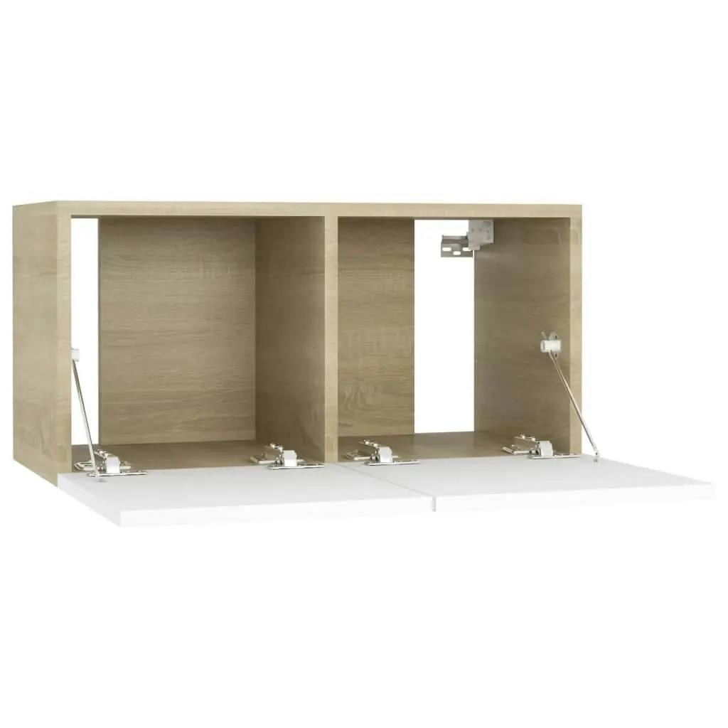 Hanging TV Cabinet White and Sonoma Oak 60x30x30 cm 804523