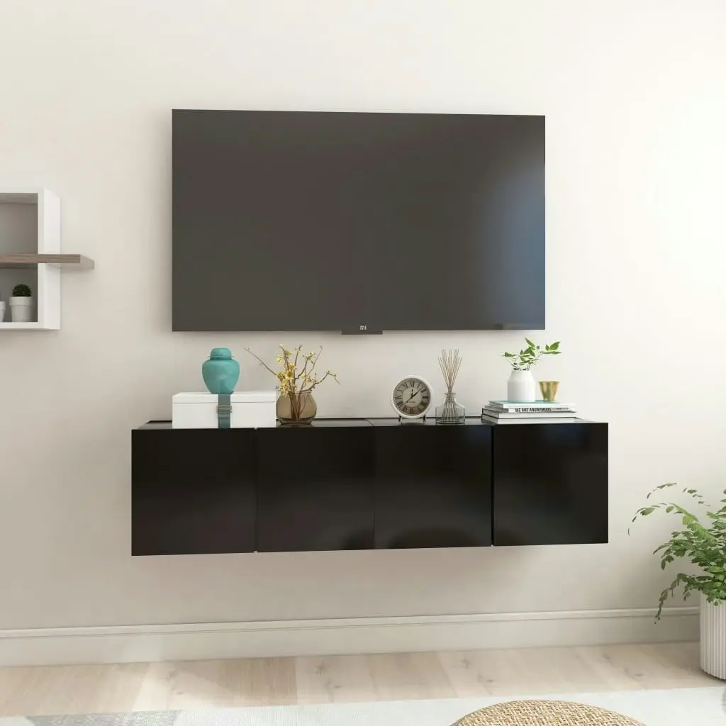 Hanging TV Cabinets 2 pcs Black 60x30x30 cm 804512