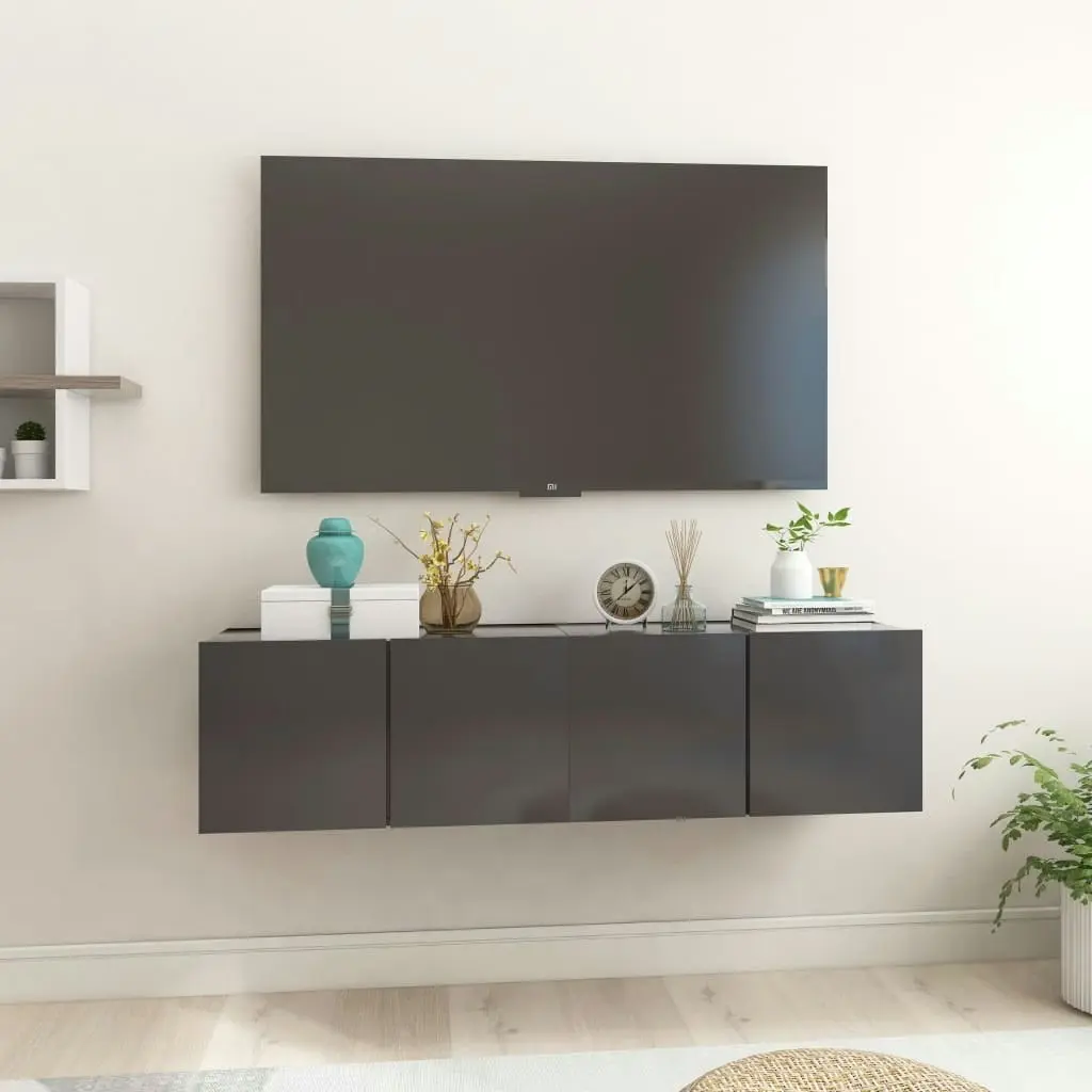 Hanging TV Cabinets 2 pcs Grey 60x30x30 cm 804515