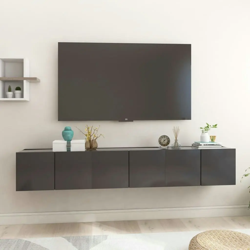 Hanging TV Cabinets 3 pcs Grey 60x30x30 cm 804516