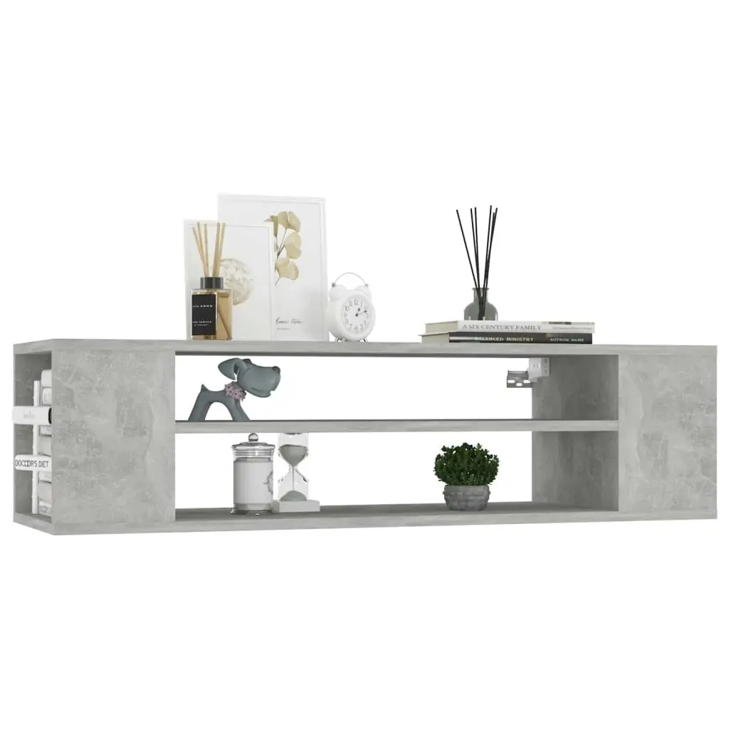 Hanging TV Cabinet Concrete Grey 100x30x26.5 cm Engineered Wood 806233