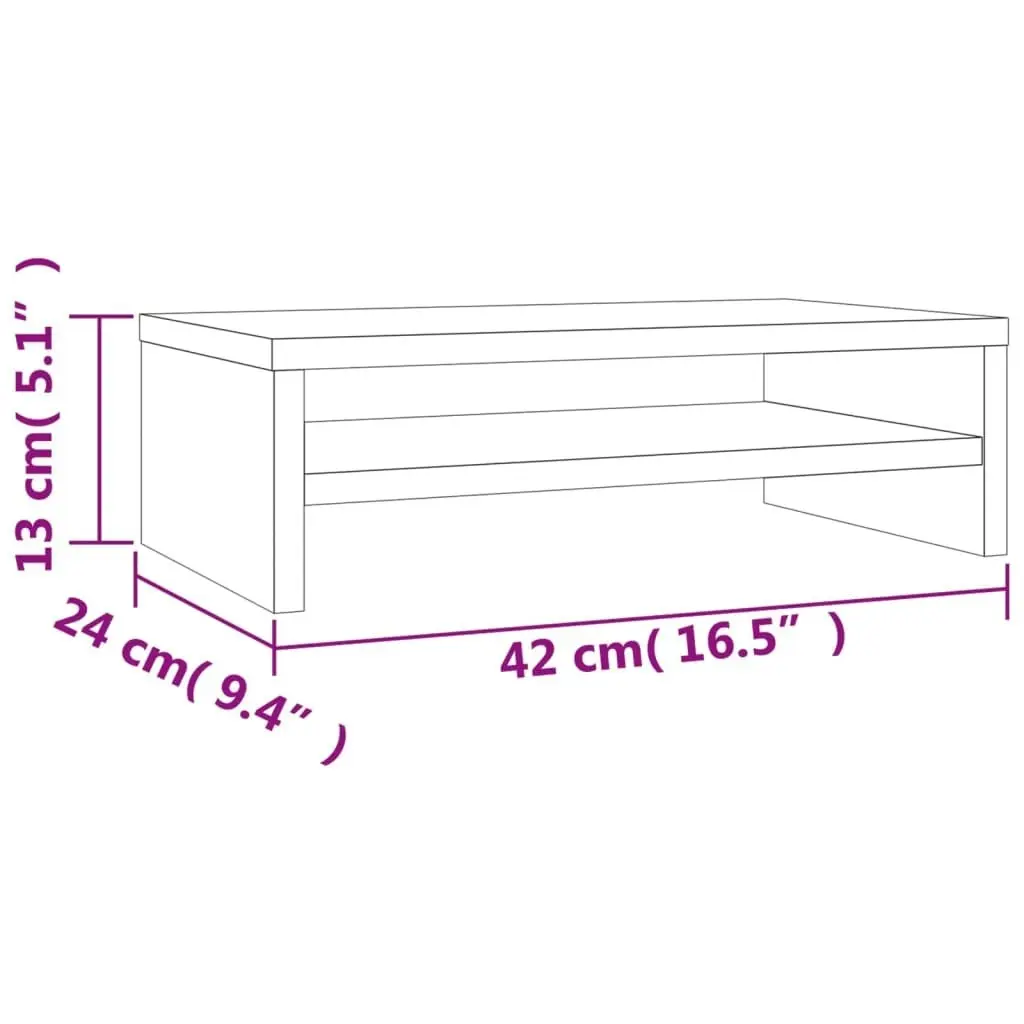 Monitor Stand Concrete Grey 42x24x13 cm Engineered Wood 800220