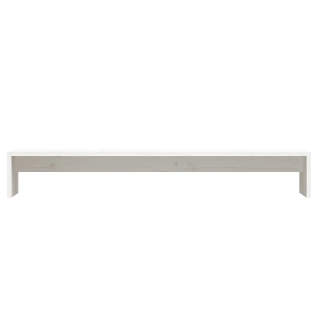 Monitor Stand White 100x27x15 cm Solid Wood Pine 813930