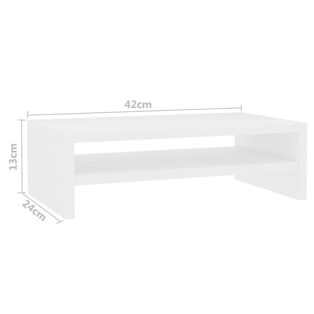 Monitor Stand White 42x24x13 cm Engineered Wood 800216