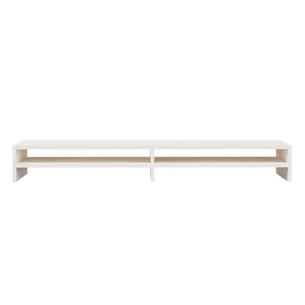 Monitor Stand White 100x24x13 cm Solid Wood Pine 813920