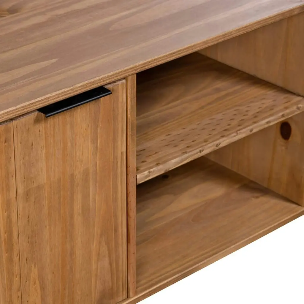 TV Cabinet "New York" Light Wood Solid Pine Wood 321144