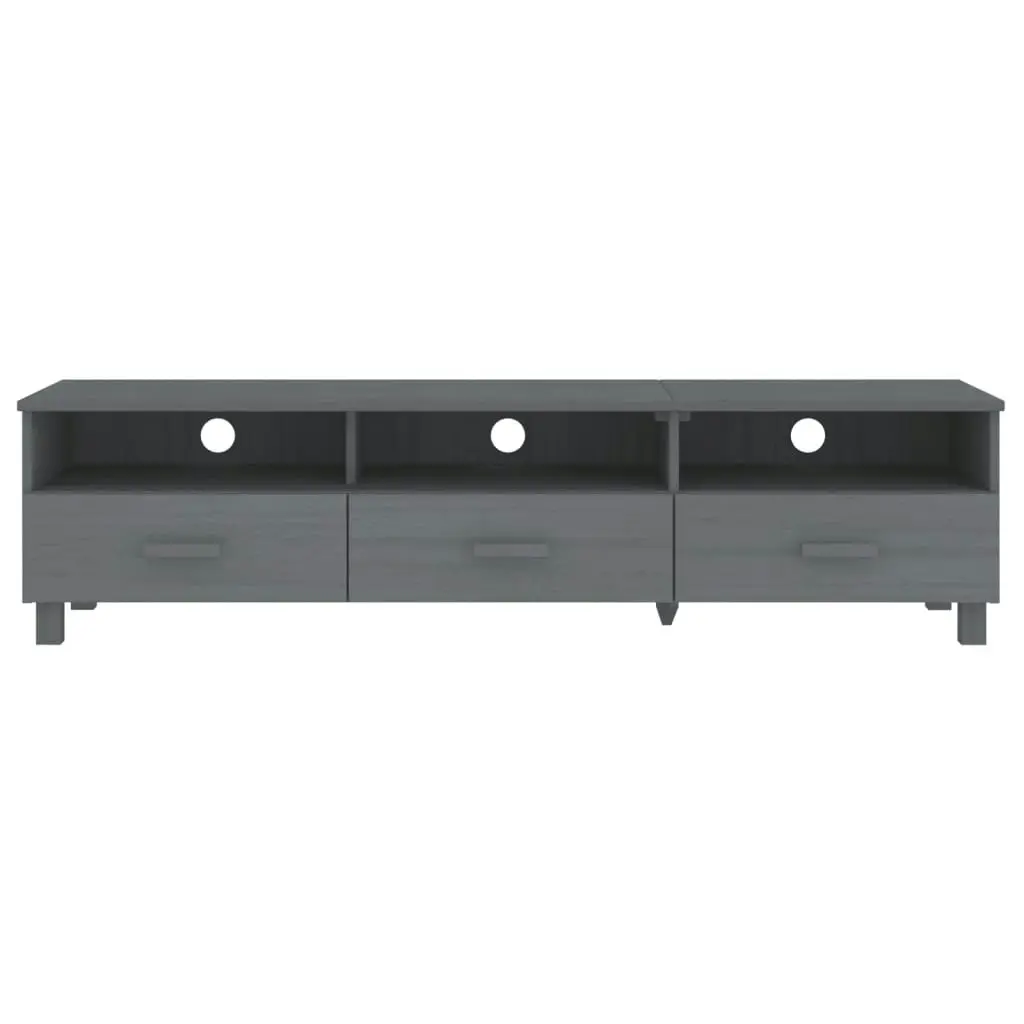 TV Cabinet "HAMAR" Dark Grey 158x40x40 cm Solid Wood Pine 340474