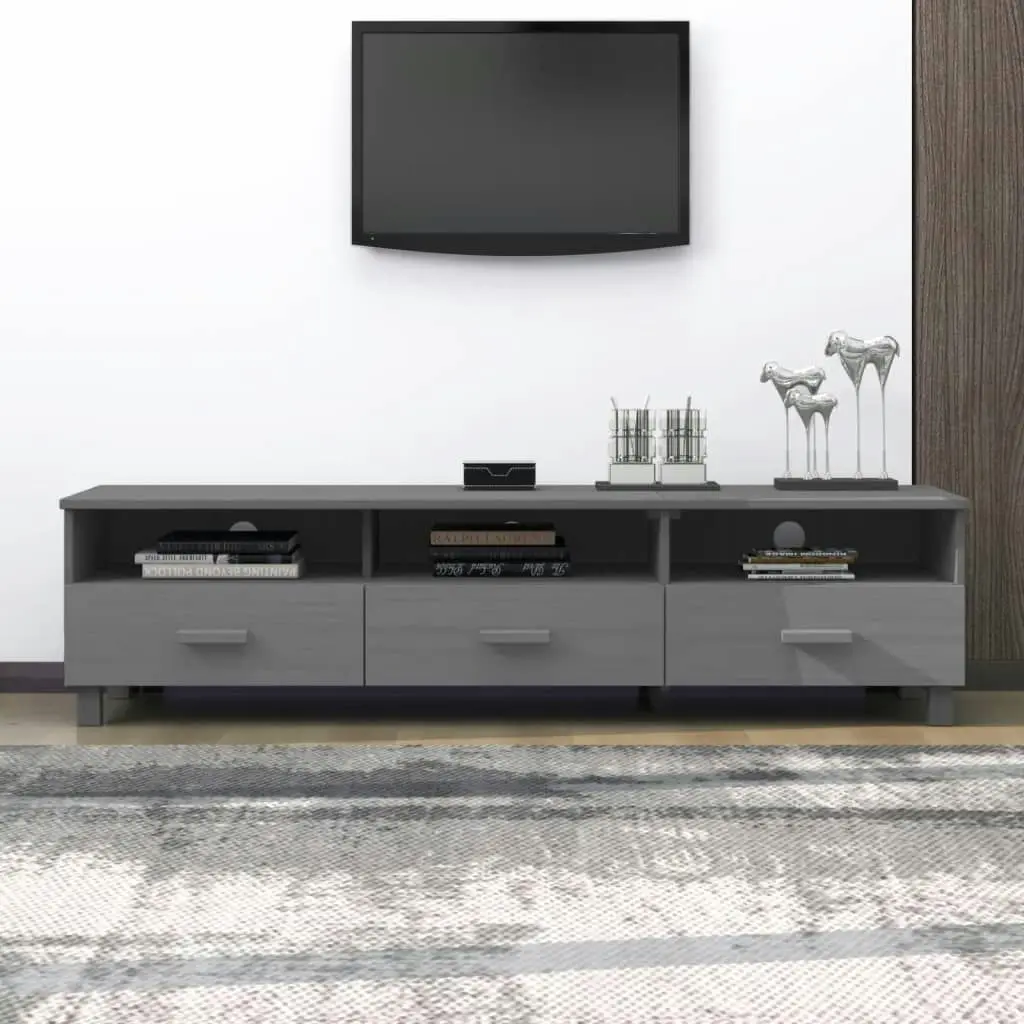 TV Cabinet "HAMAR" Dark Grey 158x40x40 cm Solid Wood Pine 340474