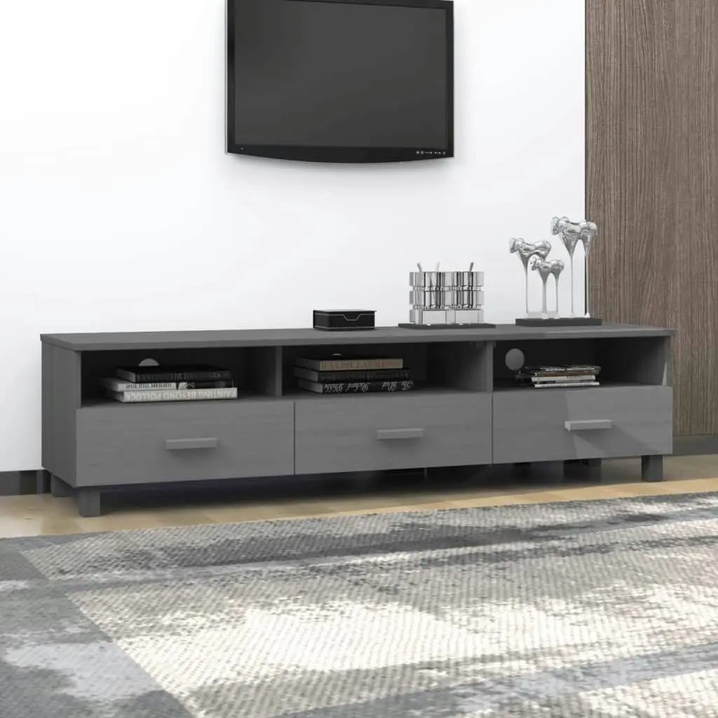 TV Cabinet "HAMAR" Dark Grey 158x40x40 cm Solid Wood Pine 340474