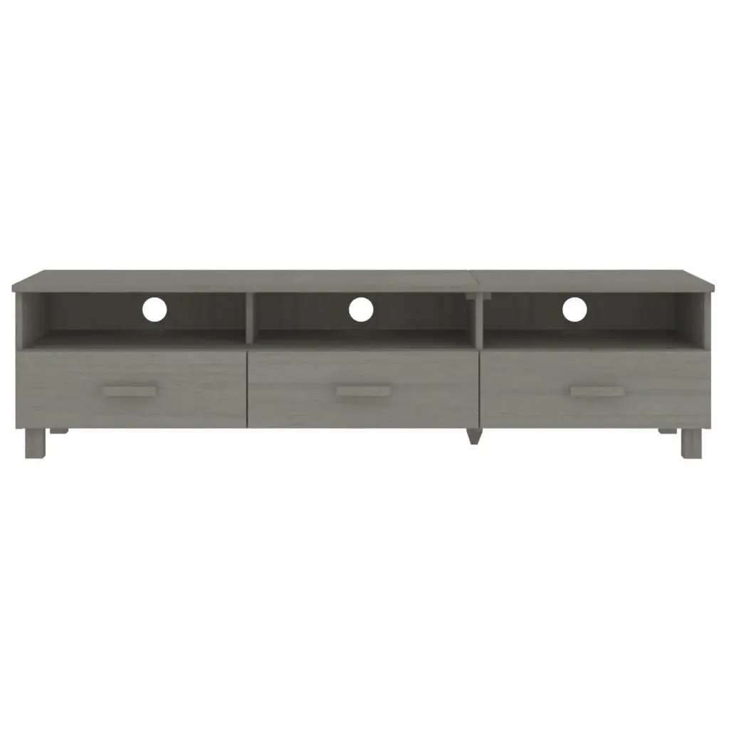 TV Cabinet "HAMAR" Light  Grey 158x40x40 cm Solid Wood Pine 340475