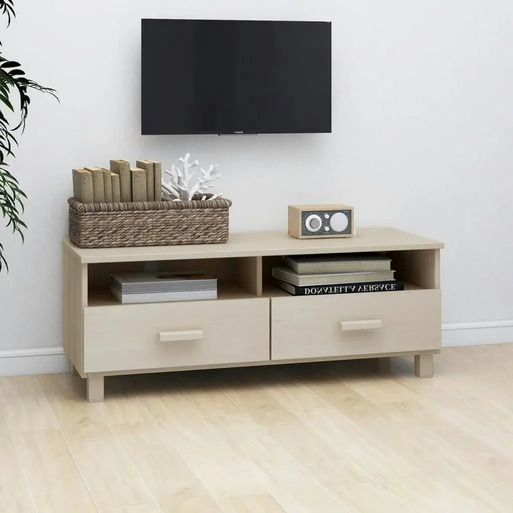 TV Cabinet "HAMAR" Honey Brown 106x40x40 cm Solid Wood Pine 340468