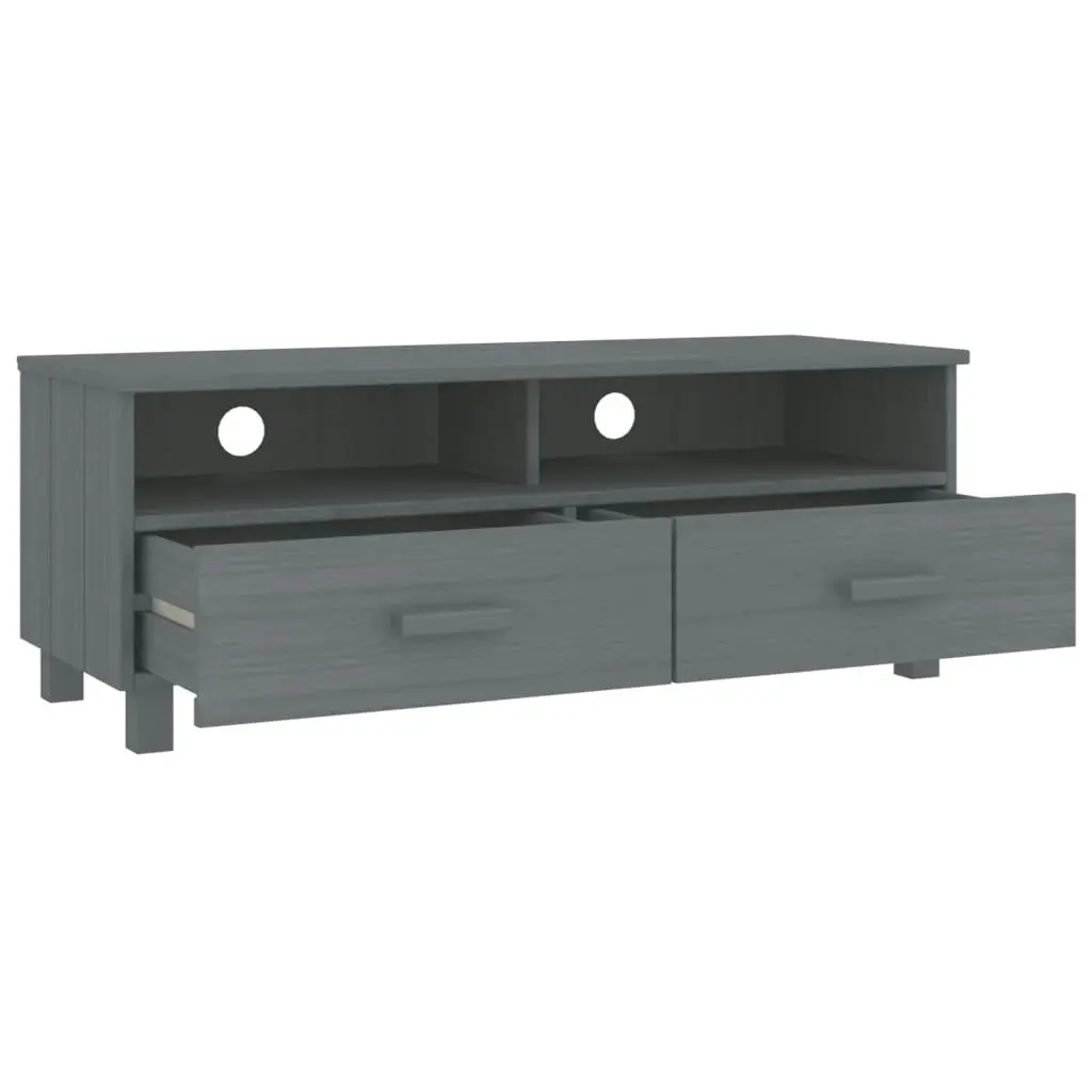 TV Cabinet "HAMAR" Dark Grey 106x40x40 cm Solid Wood Pine 340470