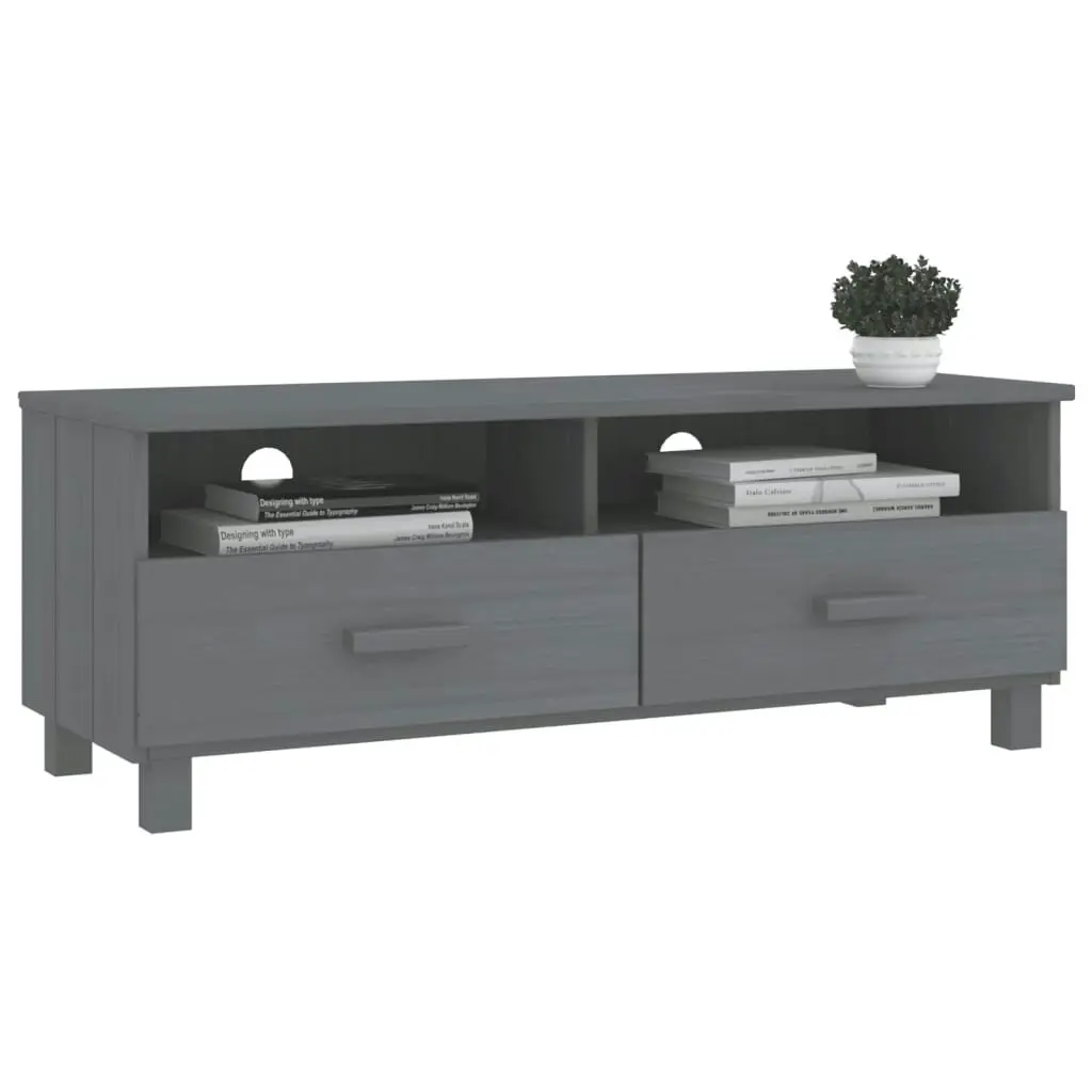 TV Cabinet "HAMAR" Dark Grey 106x40x40 cm Solid Wood Pine 340470