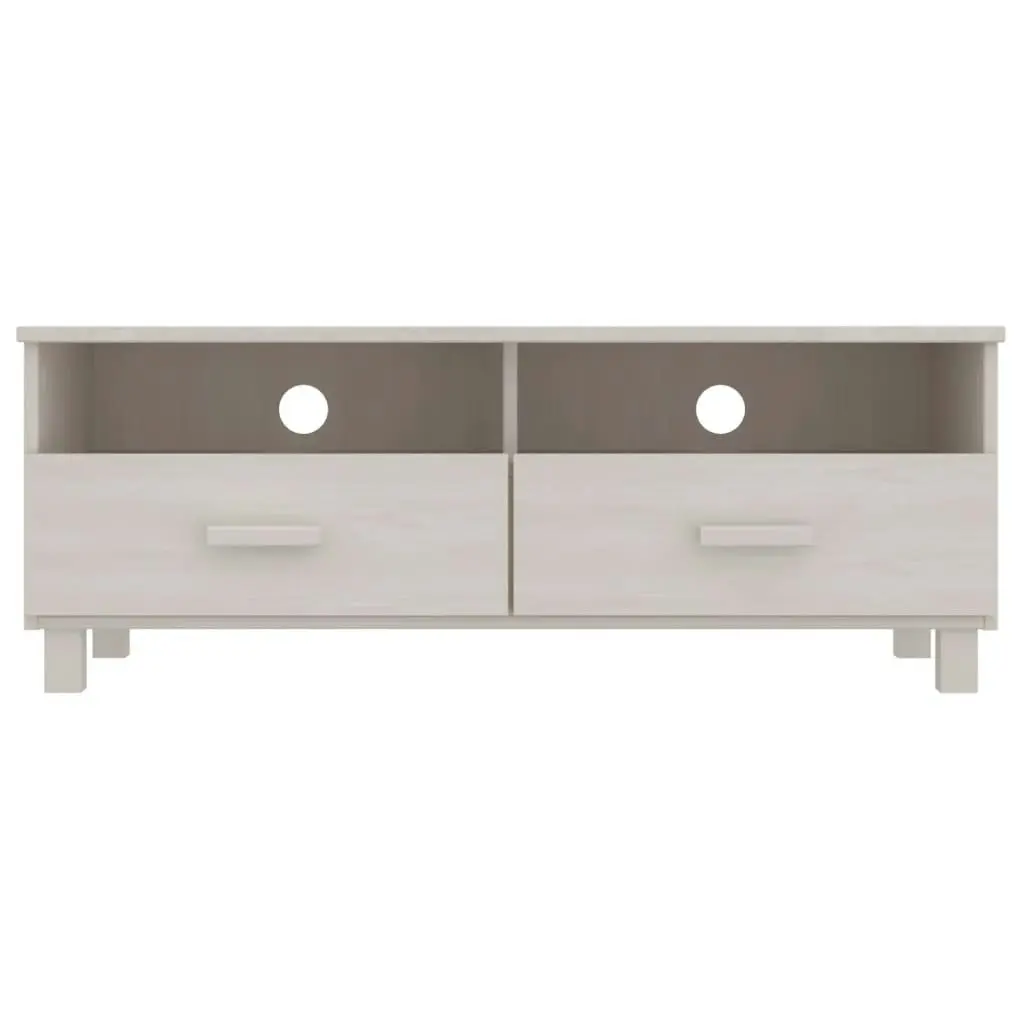 TV Cabinet "HAMAR" White 106x40x40 cm Solid Wood Pine 340469