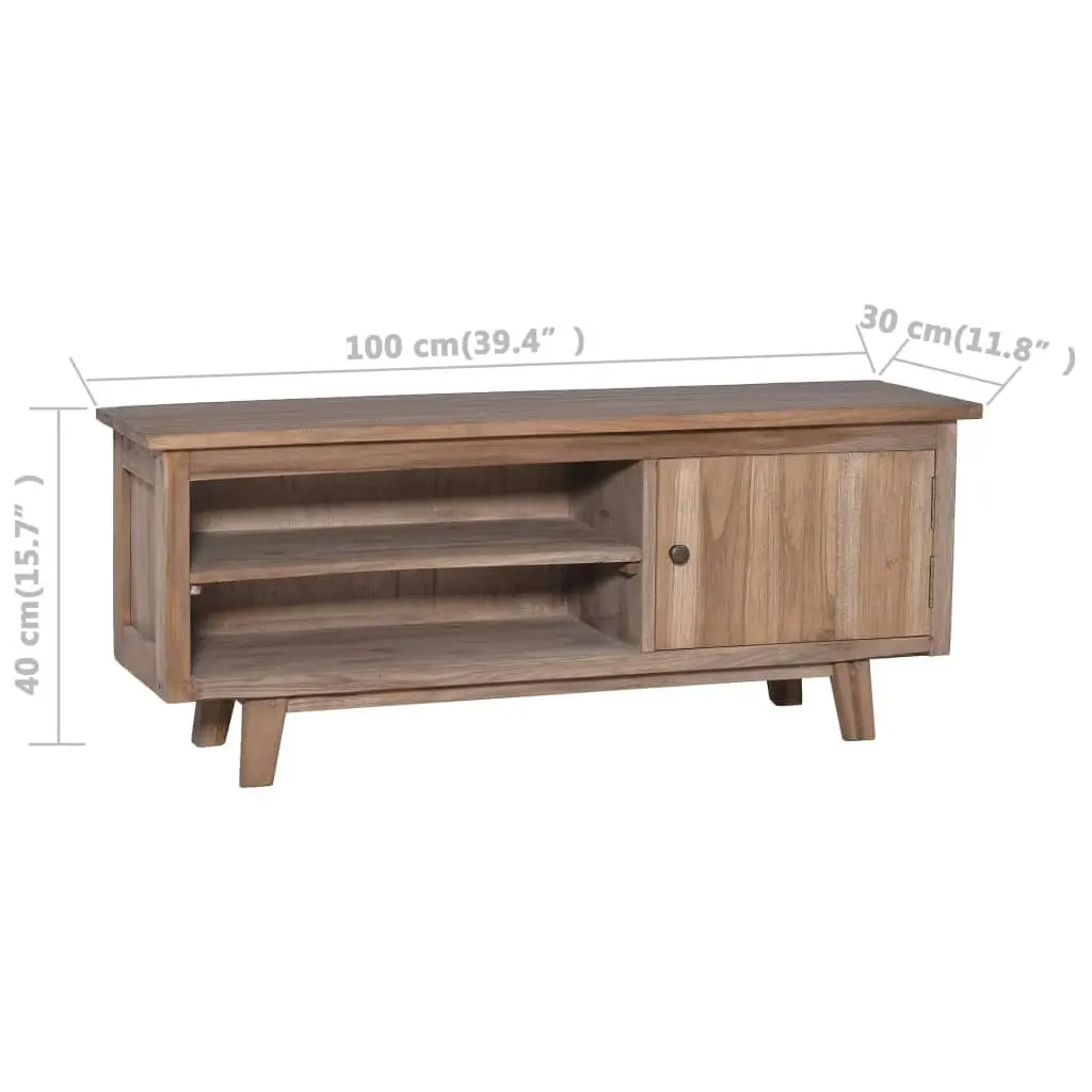 TV Cabinet 100x30x40 cm Solid Teak Wood 288295