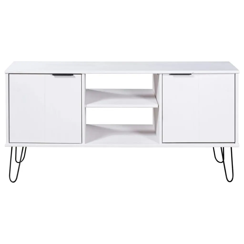 TV Cabinet "New York" White Solid Pine Wood 321145