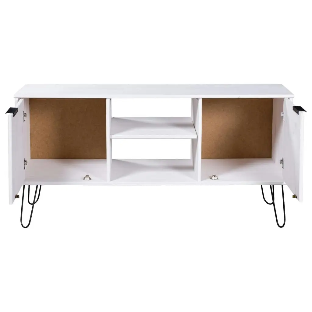 TV Cabinet "New York" White Solid Pine Wood 321145