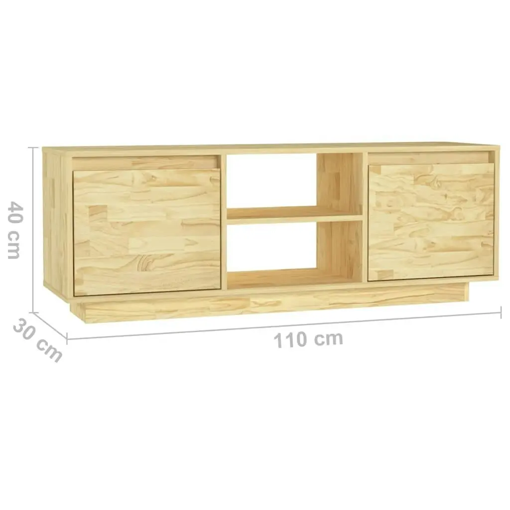 TV Cabinet 110x30x40 cm Solid Pinewood 809900