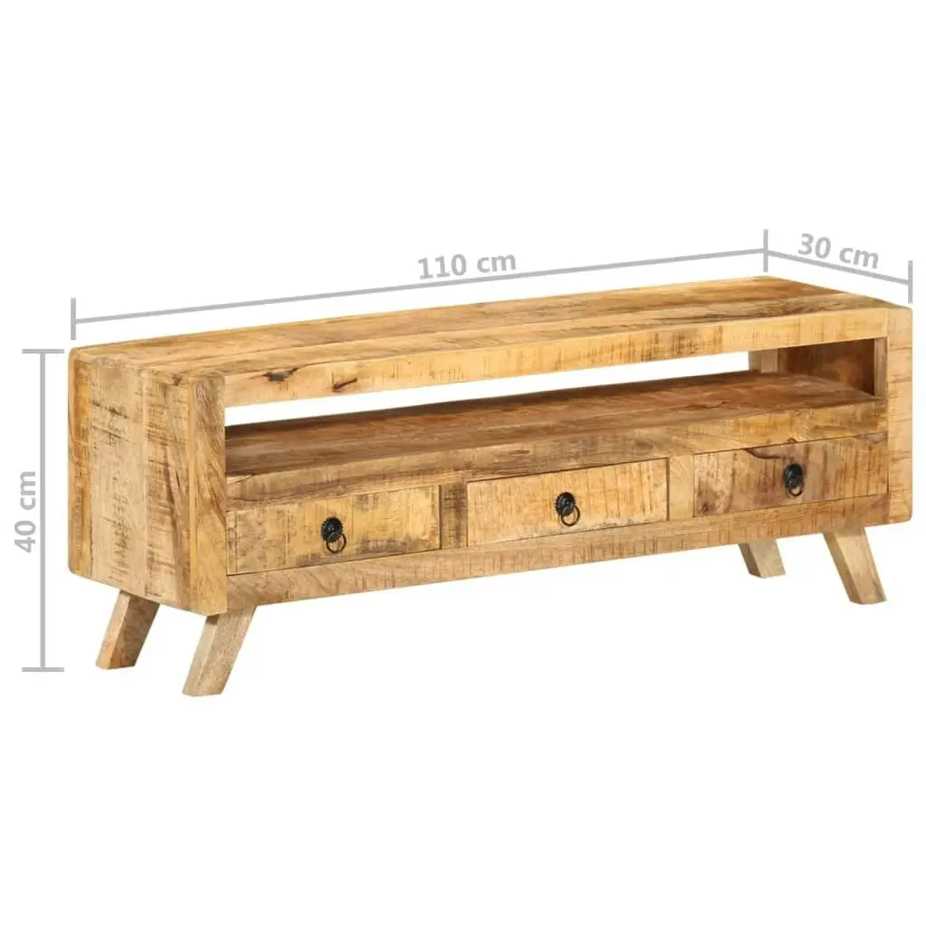 TV Cabinet 110x30x40 cm Solid Mango Wood 337064