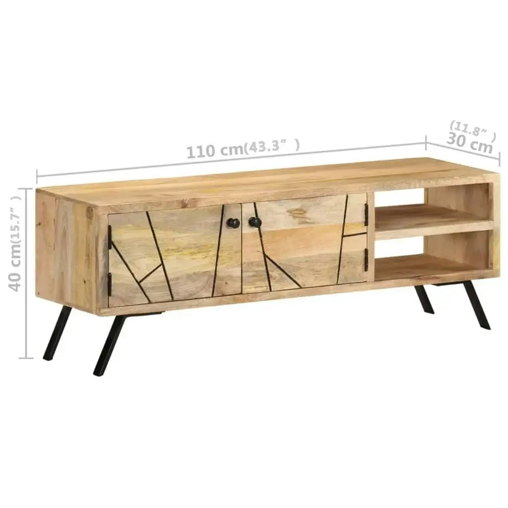 TV Cabinet 110x30x40 cm Solid Mango Wood 328312