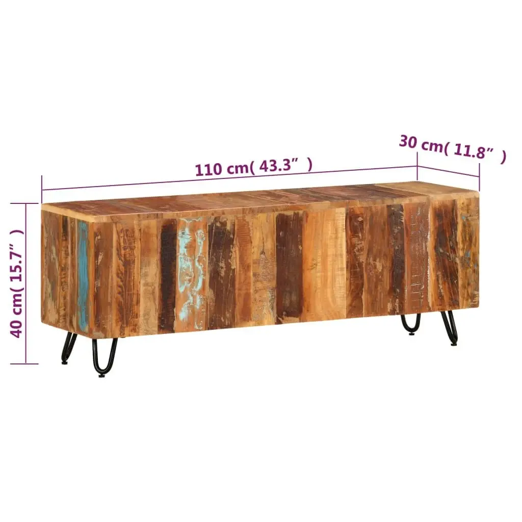 TV Cabinet 110x30x40 cm Solid Wood Reclaimed 337842