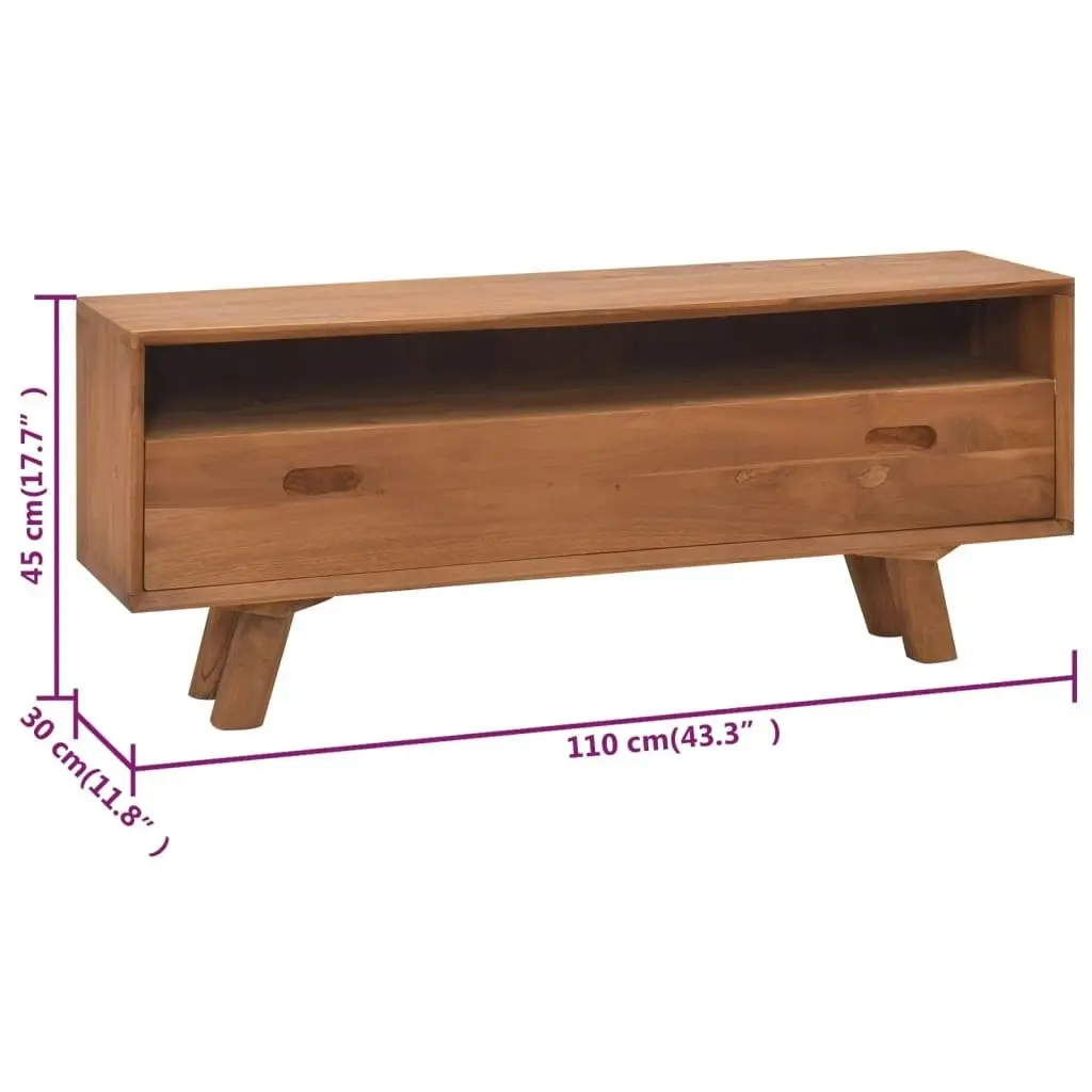 TV Cabinet 110x30x45 cm Solid Teak Wood 326115