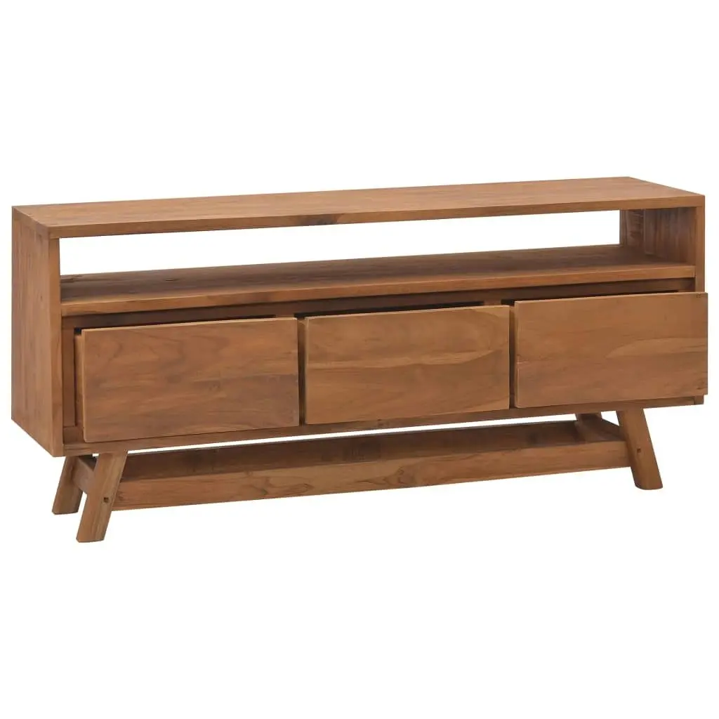 TV Cabinet 110x30x50 cm Solid Teak Wood 326117