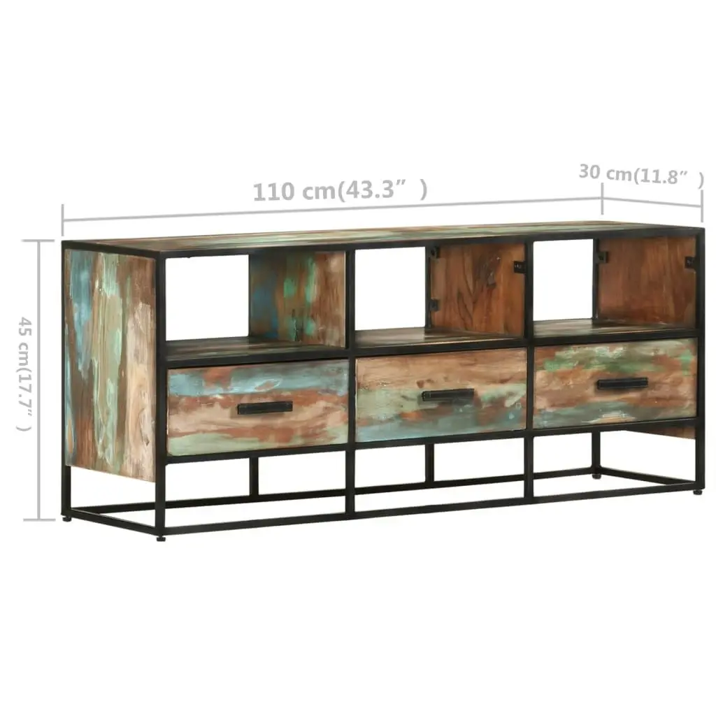 TV Cabinet 110x30x45 cm Solid Reclaimed Wood 327449