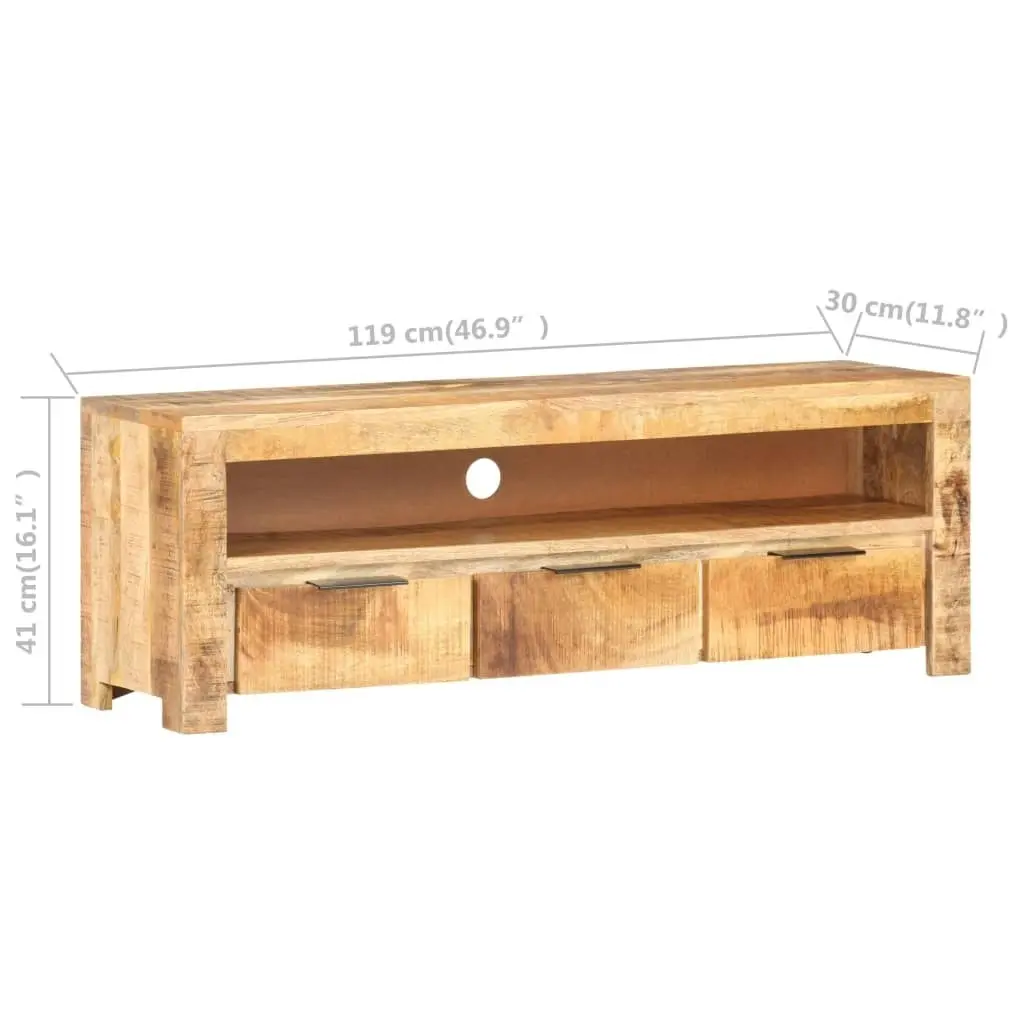 TV Cabinet 119x30x41 cm Rough Mango Wood 320206