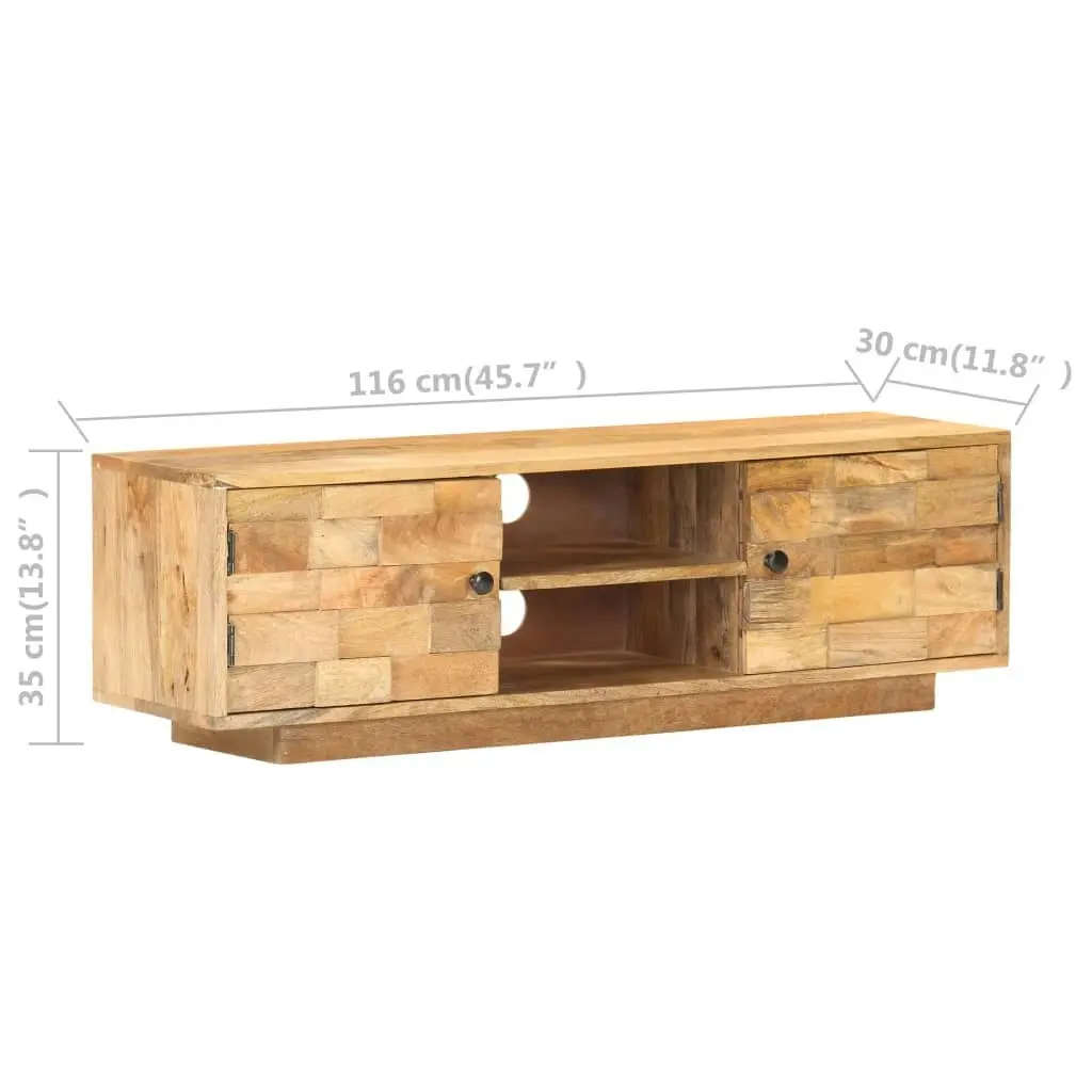 TV Cabinet 116x30x35 cm Solid Mango Wood 320472