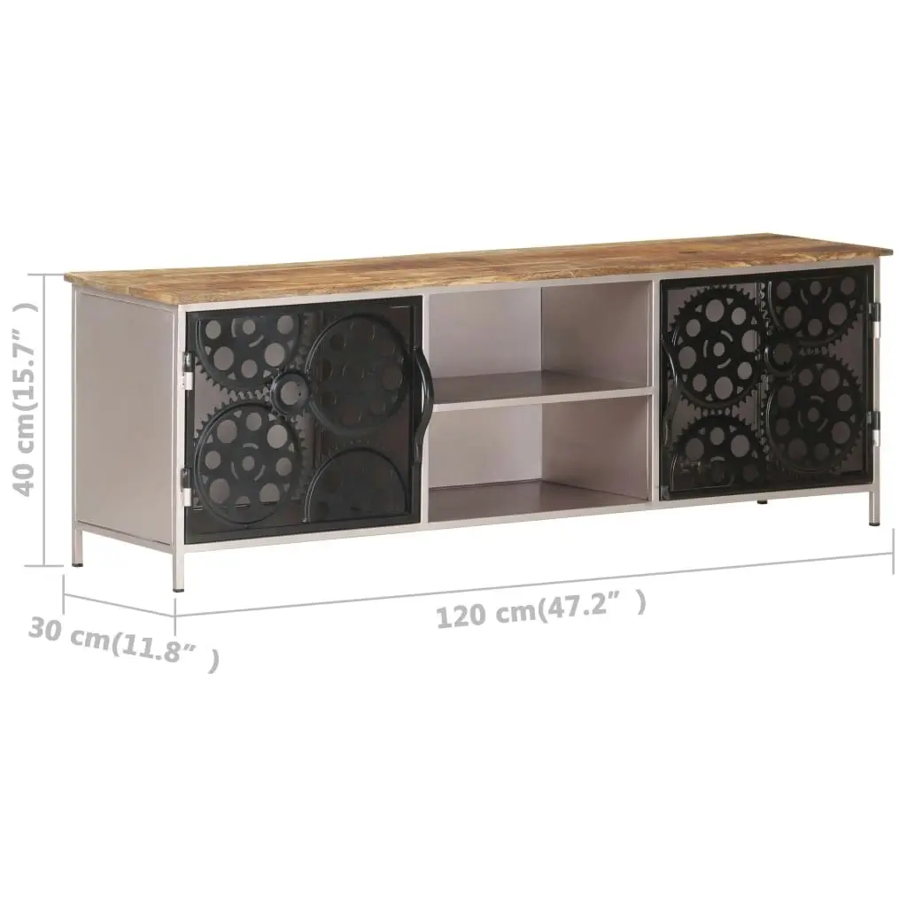 TV Cabinet 120x30x40 cm Rough Mango Wood 323737