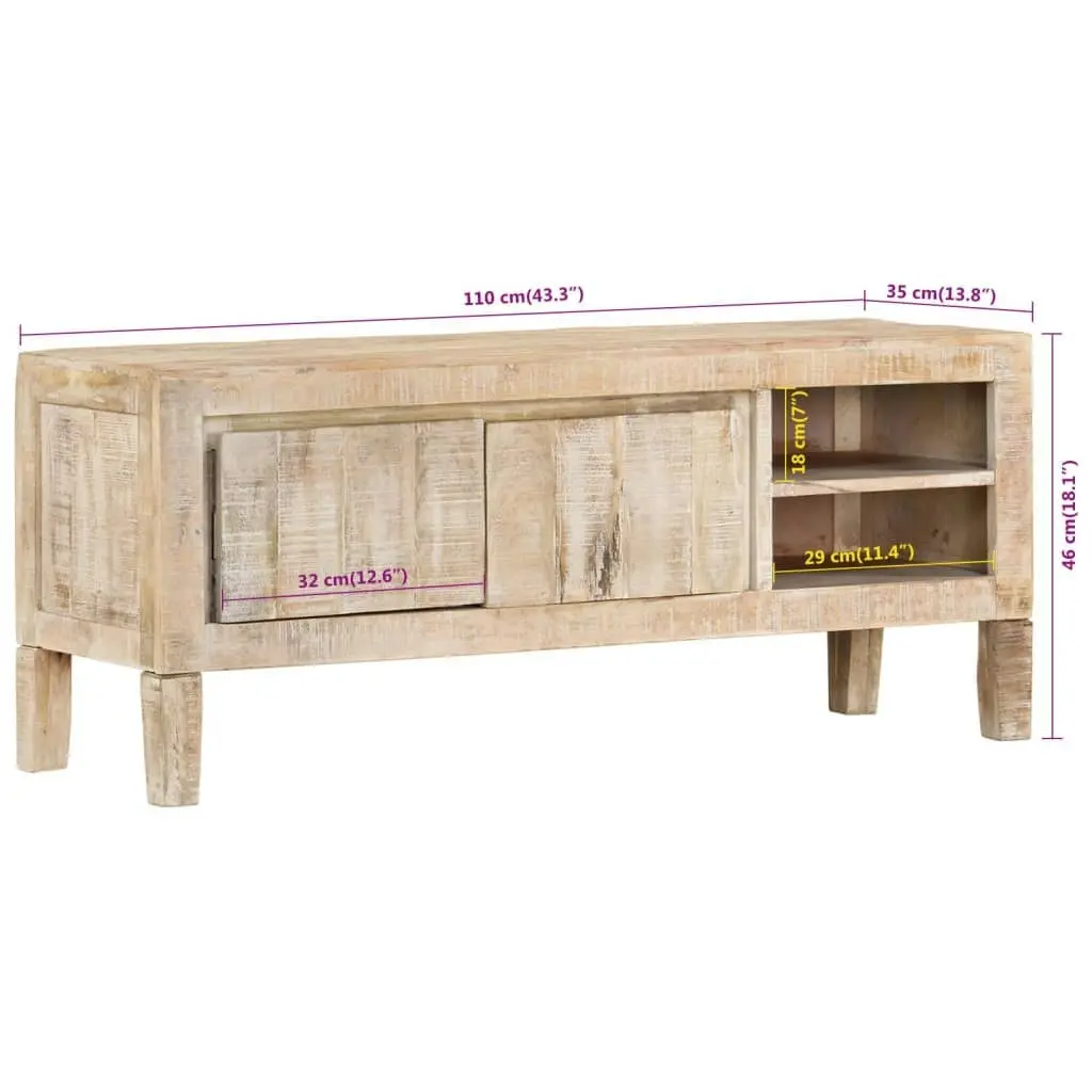 TV Cabinet 110x35x46 cm Solid Wood Mango 328365