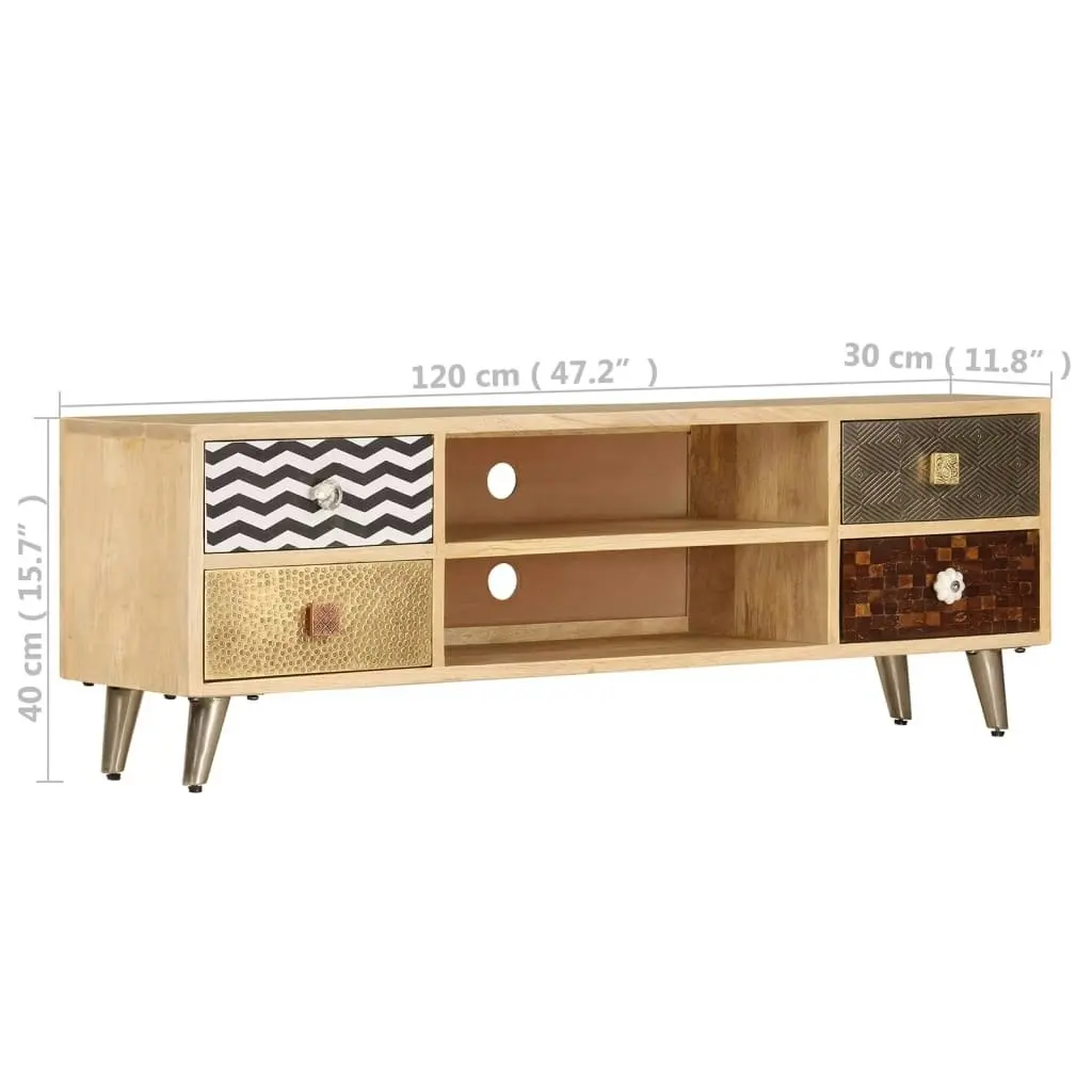 TV Cabinet 120x30x40 cm Solid Mango Wood 247340