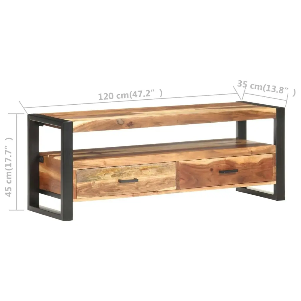 TV Cabinet 120x35x45 cm Solid Wood with Honey Finish 321551