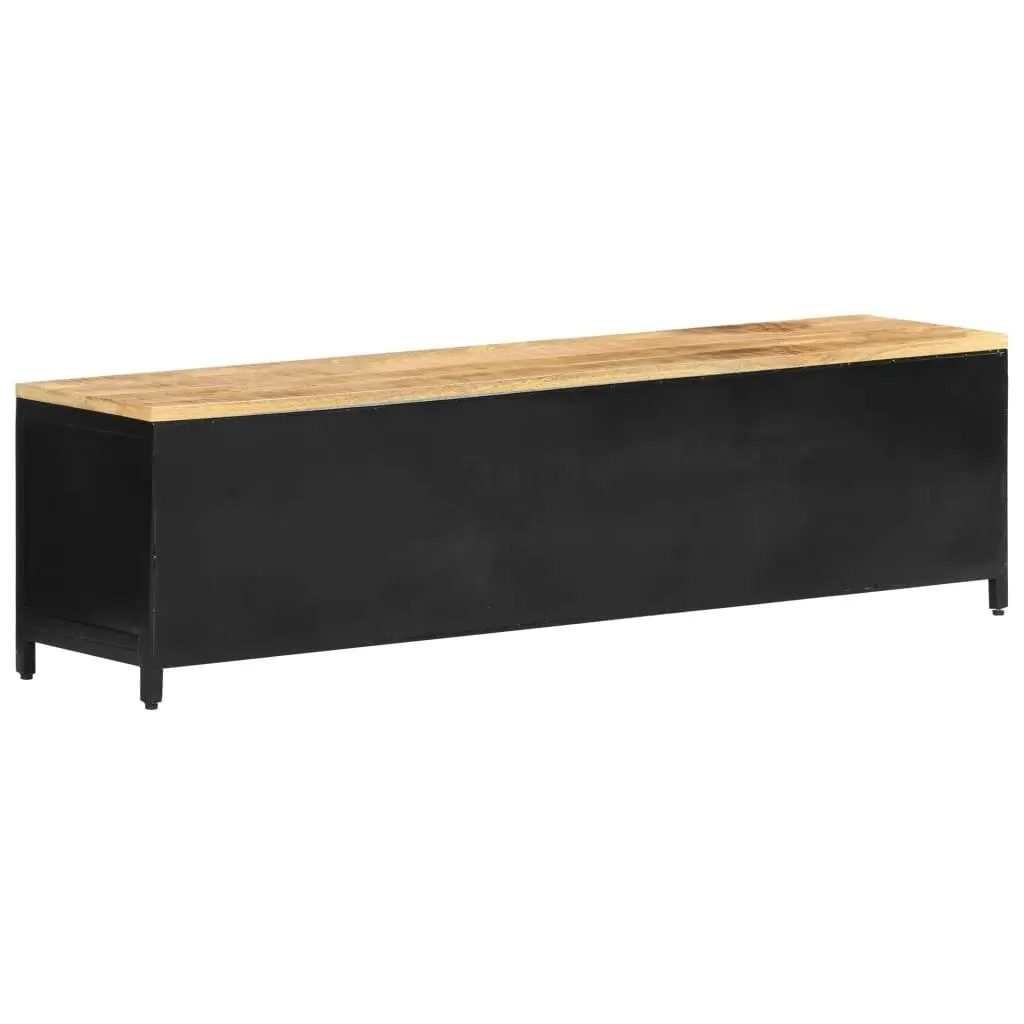 TV Cabinet 130x30x37 cm Solid Rough Mango Wood 323135